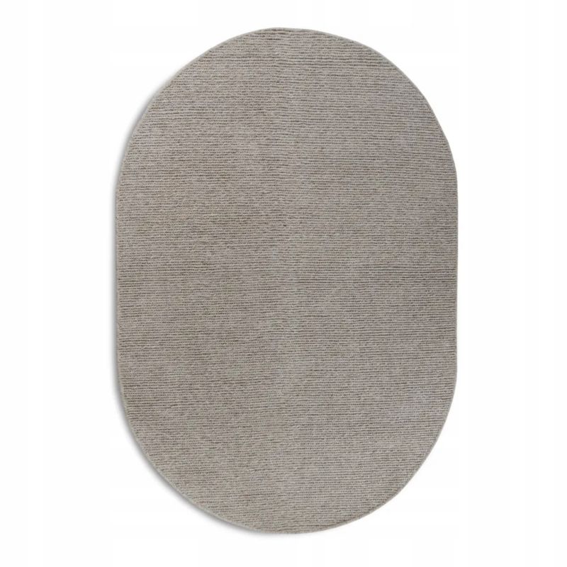 Dywan Villeroy&Boch owalny wełniany 160x230cm, ręcznie tkany beżowy jednokolorowy 1 szt.