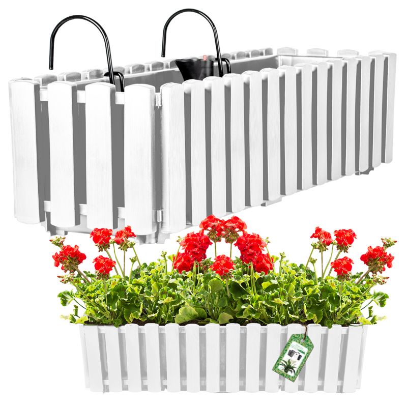 Doniczka Deco4Home płotek skrzynka balkonowa biała 58cm 1 szt.