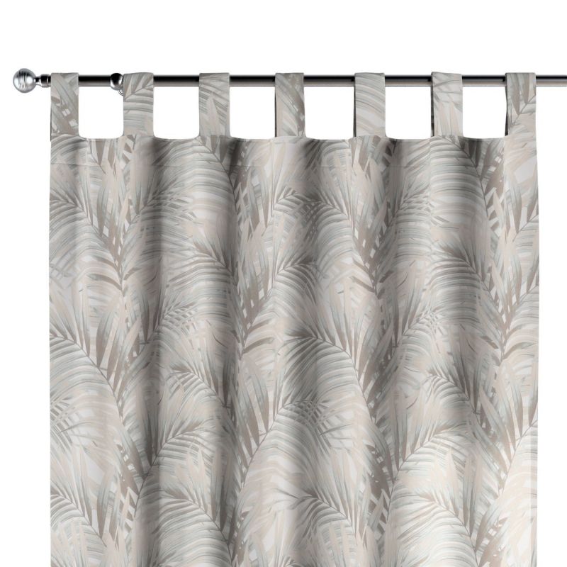 Zasłona na szelkach 1 szt. 130 x 245 cm Dekoria beżowo-kremowe liście palmy na białym tle 1 szt.