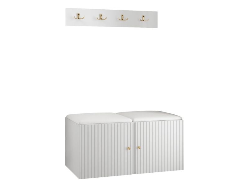 Zestaw MIRJAN 24 Orion Ryfel Slim VI biały + biała ekoskóra 1 kpl.