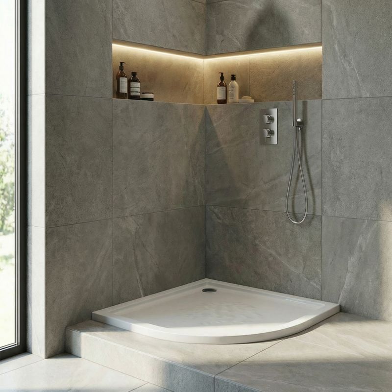 Brodzik akrylowy Schedpol Atla półokrągły 90 x 90 x 4,5 cm biały