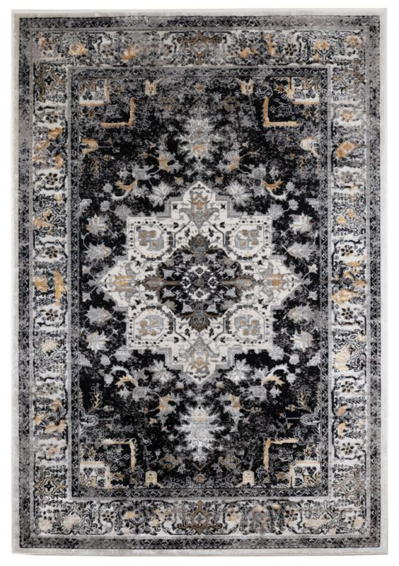 Dywan Multidecor Grece 80x150cm klasyk przecierka czarno-beżowy, 1 szt