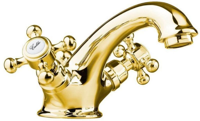 Bateria umywalkowa Sapho Antea złoty połysk dwuuchwytowa z automatycznym korkiem 1 szt.