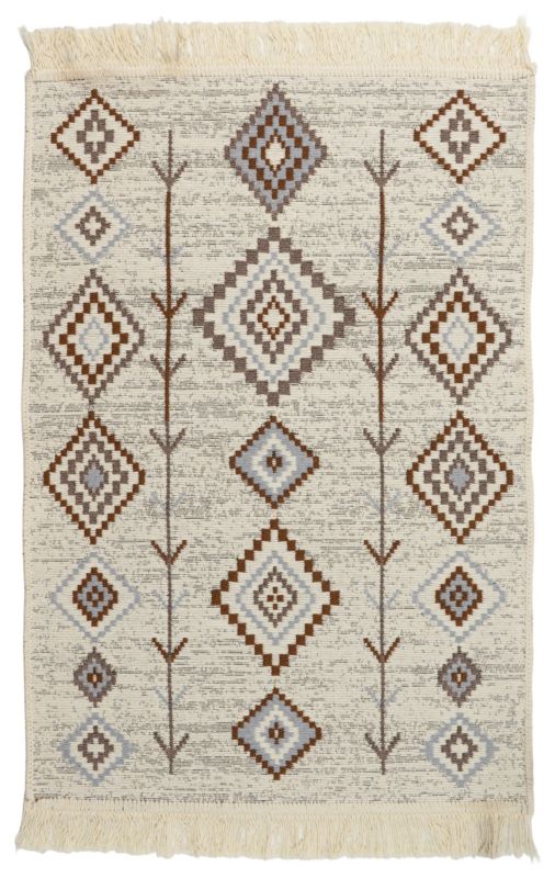 Dywan Pled 80 x 150 cm wzór romby beżowy