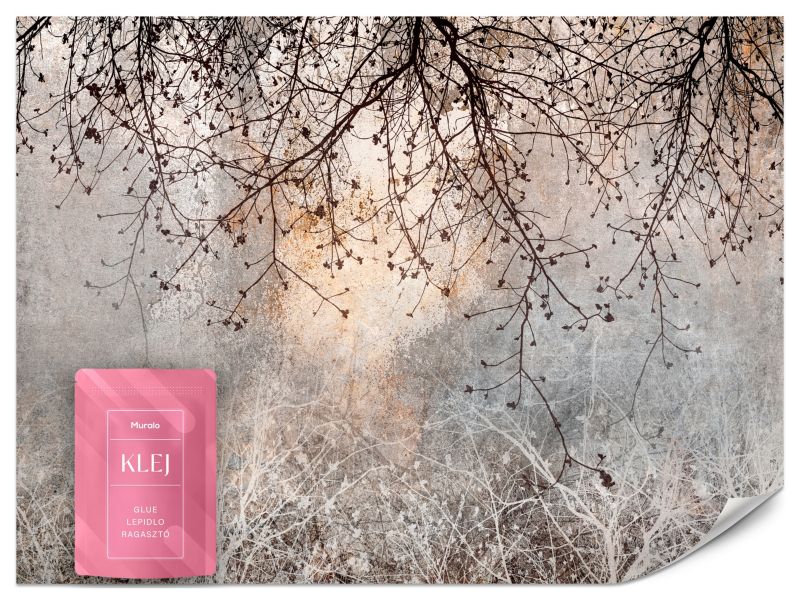 Fototapeta Muralo Drzewo Betonowa Ściana 400x280 cm 1szt.