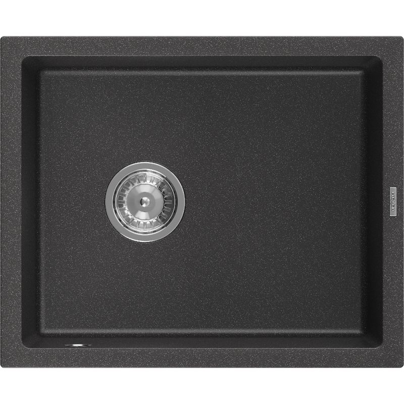 Zlewozmywak granitowy Mexen Pedro 1-komorowy czarny/srebrny metalik 560 x 460 mm - 6508561000-73-B 1 szt.