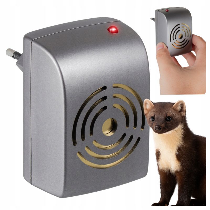 Ultradźwiękowy odstraszacz gryzoni Zielona Łapka bezprzewodowy na kuny myszy 50m² 1 szt.