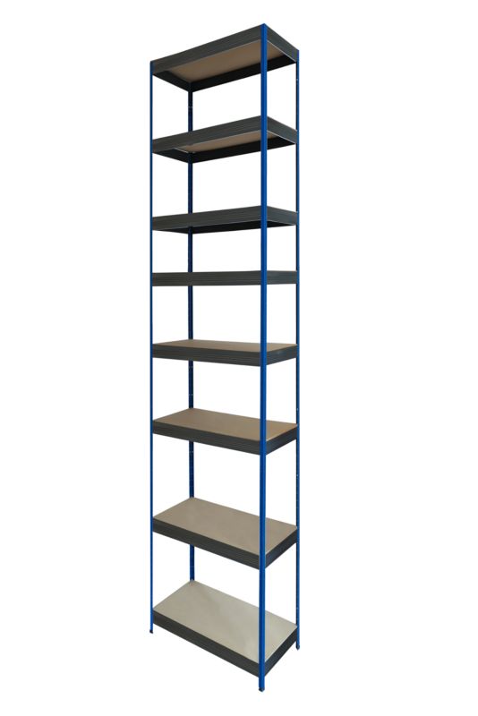 Regał metalowy MODO24 magazynowy niebiesko-grafitowy helios 270x40x40cm 8 półek po 175 kg 1 szt.