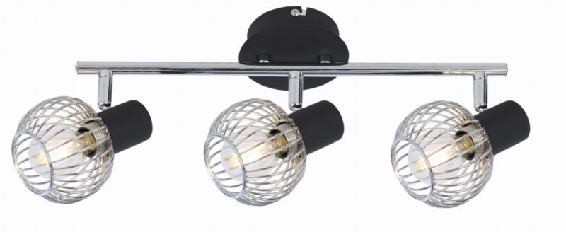Lampa sufitowa Candellux Oslo chromowana czarna wym: 15 x 48 x 8 cm 3xE14 x 40W 1 szt.