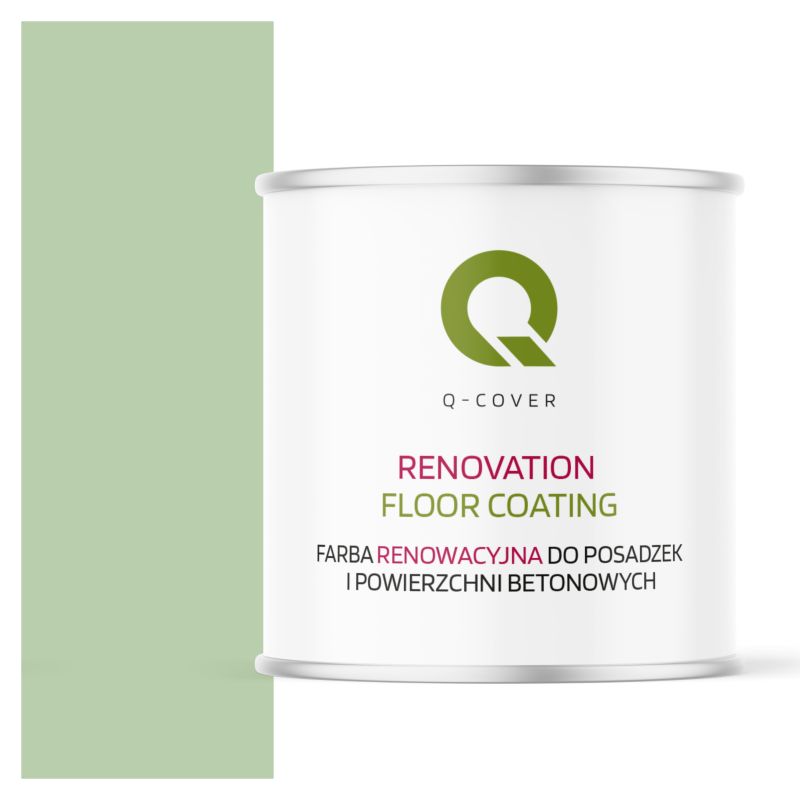 Farba Renowacyjna do Posadzek i Powierzchni Betonowych Q-Cover Zielony Pastelowy RAL6019 Wysoki Połysk 2.5L