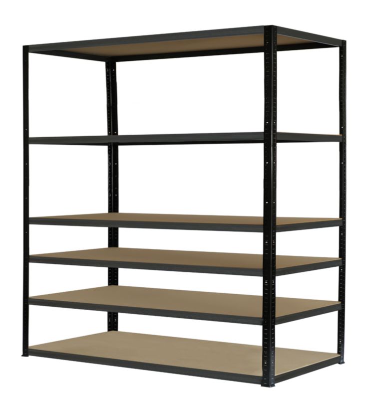 Regał metalowy MODO24 magazynowy stojak czarno-grafitowy helios 196x150x35cm 6 półek po 275 kg 1 szt.