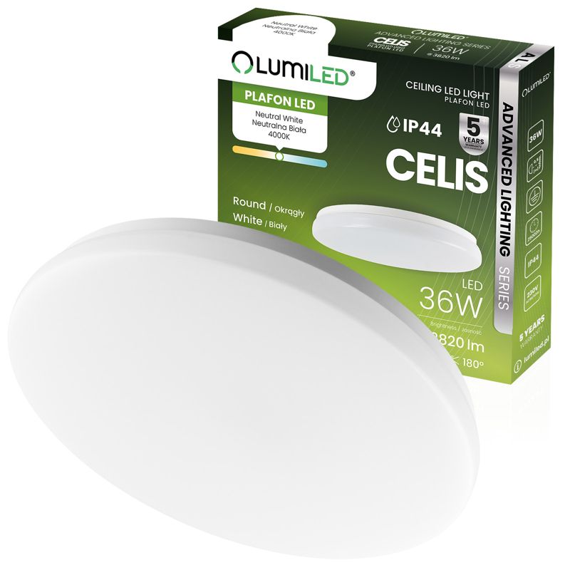 Plafon LED Lumiled Lampa Sufitowa Natynkowa 36W 4000K Okrągły IP44 1 szt.