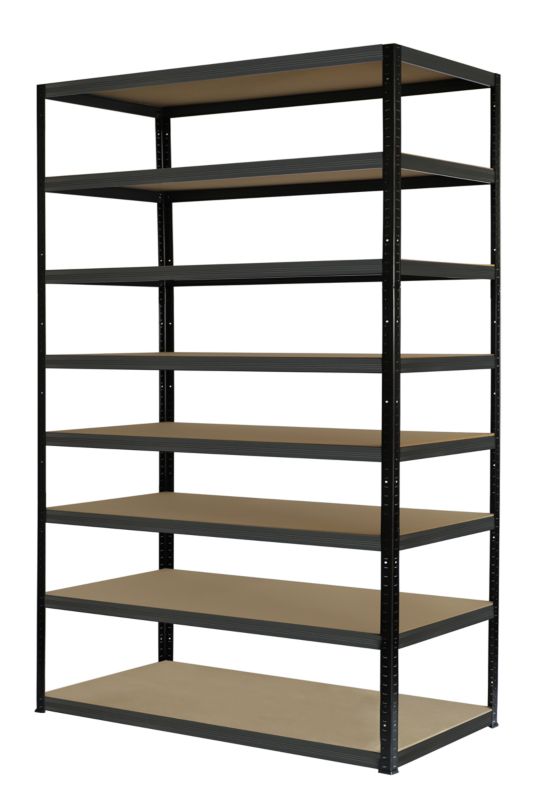 Regał metalowy MODO24 magazynowy czarno-grafitowy helios 270x180x60cm 8 półek po 275 kg 1 szt.