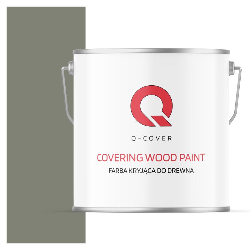 Farba Kryjąca do Drewna Q-Cover Cementowy Szary RAL7033 Satyna 5L
