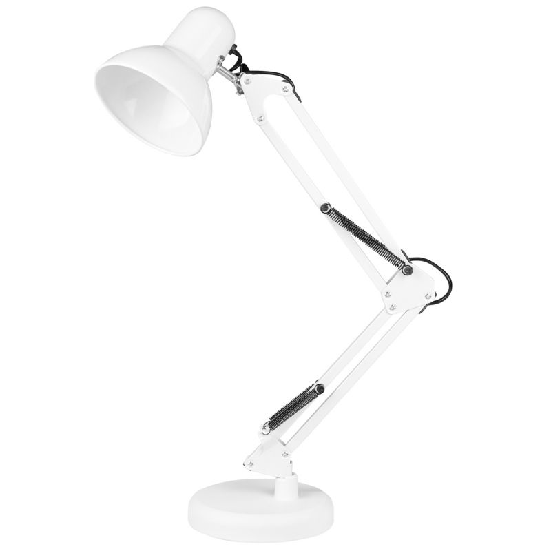 Lampa biurkowa kreślarska MasterLED Lena E27 z uchwytem i podstawą biała 1 szt.