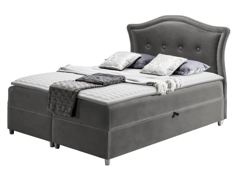 Łóżko kontynentalne MIRJAN 24 Bedran 200x200 platynowy szary 1 szt.