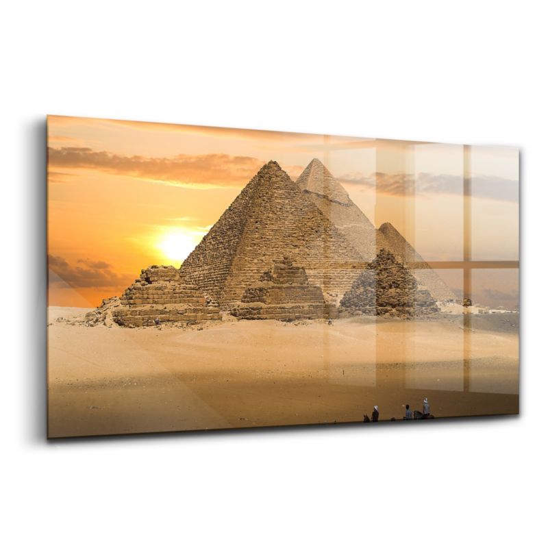Foto Obraz Ścienny Szklany Wallfluent 120x60 cm Piramidy Zachód Słońca 1 szt.