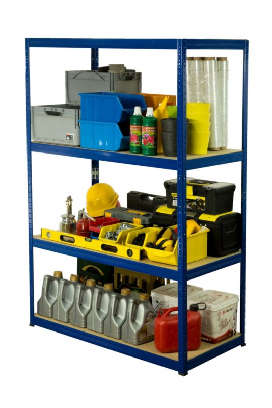 Regał metalowy MODO24 magazynowy garażowy niebieski helios 180x180x35cm 4 półki po 275 kg 1 szt.