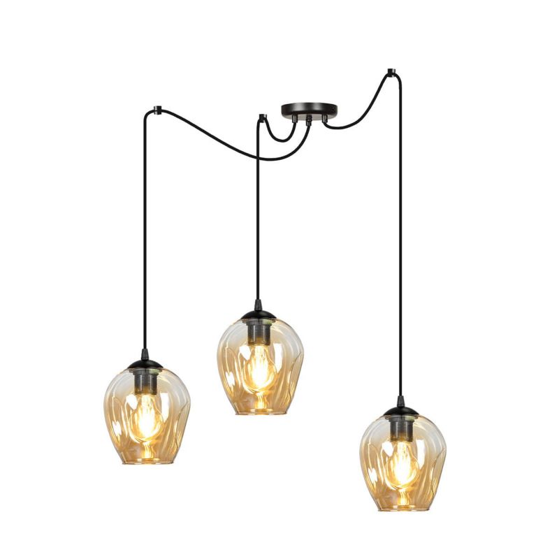 Lampa sufitowa Emibig Level czarno-miodowy wym: 200 x 14 x 14 cm 3xE27 x 15W 1 szt.