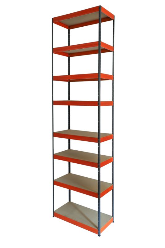 Regał metalowy MODO24 magazynowy grafitowo-pomarańczowy helios 270x50x50cm 8 półek po 175 kg 1 szt.