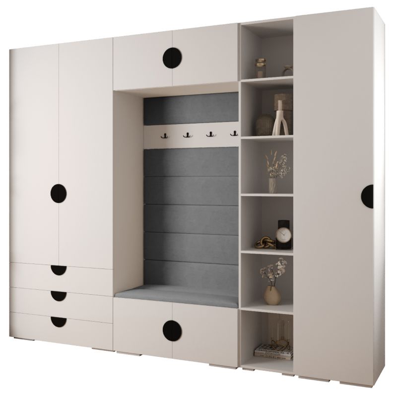 Garderoba do przedpokoju Abiks INOVA 4 Z11 biały+czarny+manila16 1 szt.