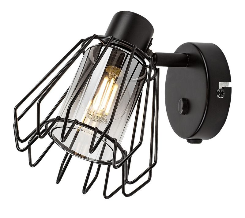 Oprawa sufitowa Rabalux Emerencia czarny-dymiony 1 x E14 x IP20 wym: 15,5 x 13 x 19 cm - 1 szt.