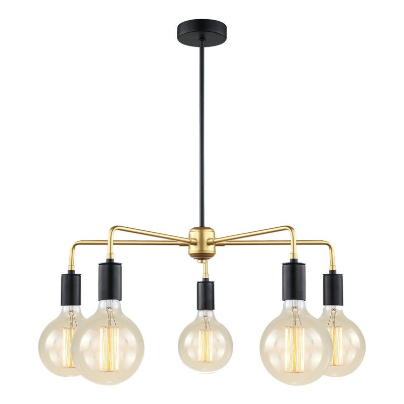 Żyrandol Italux Malene 4665 czarno-złoty nowoczesny 5xE27 x 40W 1 szt.