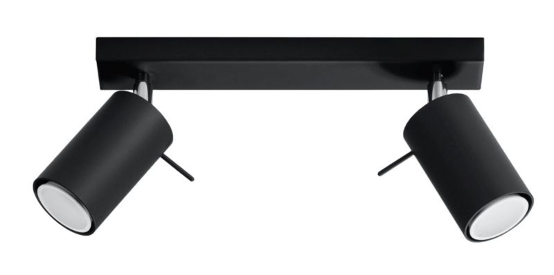 Reflektor sufitowy Sollux Lighting Ring czarny-chromowany 2 x GU10 x 40W IP20 wym: 30 x 8 cm - 1 szt.