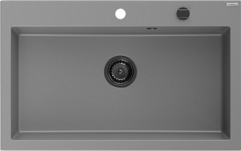 Zlewozmywak Granitowy Mexen Elix Wpuszczany Szary 800x500 mm 1-komorowy - 6527801005-71-B