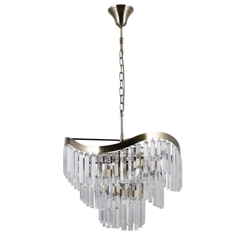 Lampa sufitowa wisząca Italux Sabriga brąz antyczny kryształowa glamour 8xE14 x 40W 1 szt.