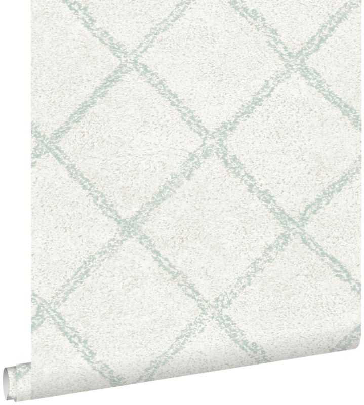 Tapeta ESTAhome orientalny dywan berberyjski popielatej miętowej zieleniIbiałym matowym 53 cm x 10.05 m - 1 rol.
