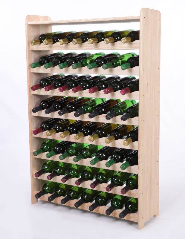 Stojak na wino MODO24 drewniany na 56 butelek 113 x 73 x 25 cm naturalny 1 szt.