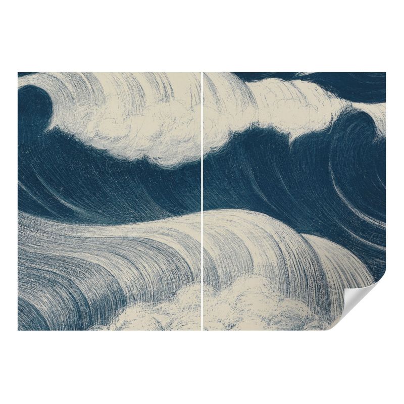 Tapeta samoprzylepna Wallfluent 208x146 cm Morskie fale Dla Miłośników Sztuki Abstrakcyjnej 1 szt.