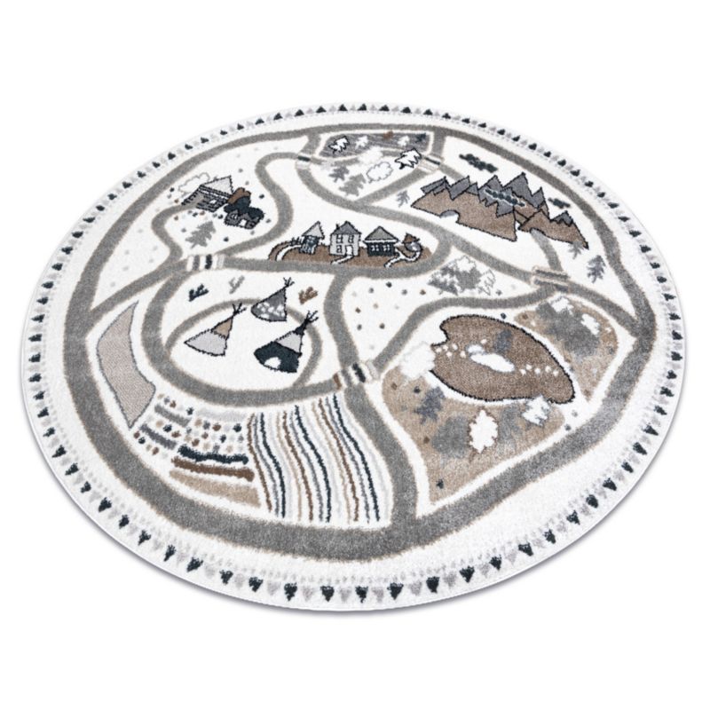 Dywan dla dzieci Fun RugsX koło 200 cm krem O326 1 szt.