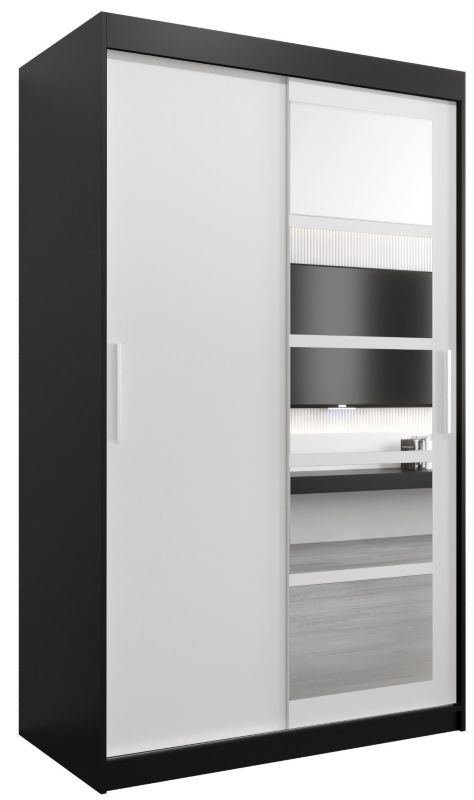 Szafa przesuwna Abiks ROMA 1 120 czarny mat + biały mat 1 szt.