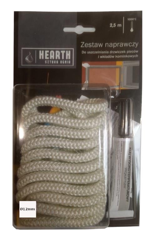 Zestaw naprawczy Hearth sznur izolacyjny 12 mm + klej