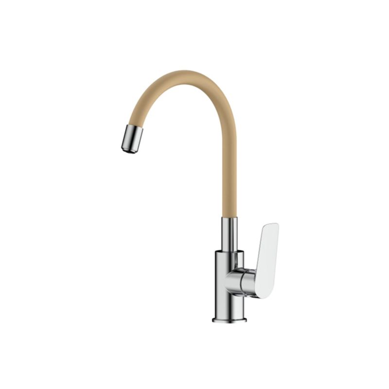 Bateria Jano-Nergis ELBA zlew. stojąca elastyczna wyl. beż, k. chrom 1 szt.