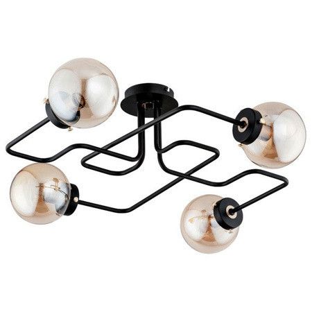 Lampa sufitowa wisząca Alfa Grap 7741 czarna industrialna 4xE14 x 10W 1 szt.