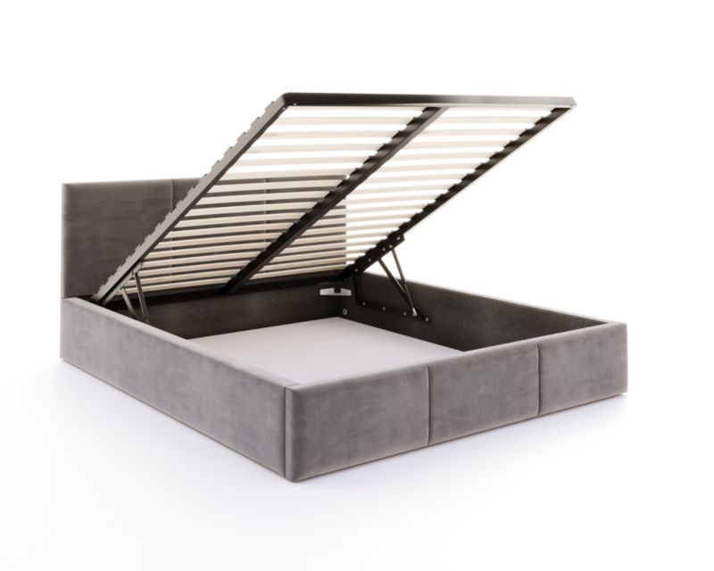 Łóżko tapicerowane FDM AMBER 140x200 grafitowe z pojemnikiem i stelażem podnoszonym 1 szt.
