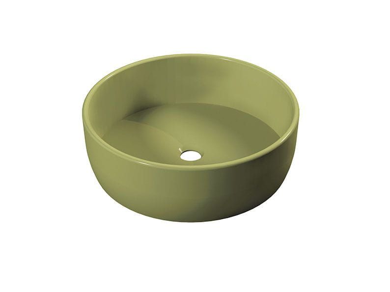 Umywalka Wiesbaden nablatowa ceramiczna okrągła jasnozielona 37 cm 1szt