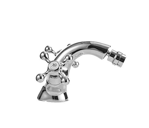 Bateria bidetowa / umywalkowa Lauferi ABELIA mosiężna srebrny chrom retro 1 szt.