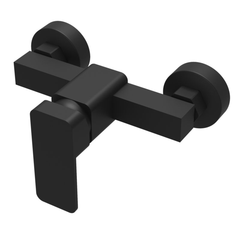 Bateria Natryskowa Prysznicowa Kwadratowa Do Łazienki Granitan Veri Czarna 1 szt.