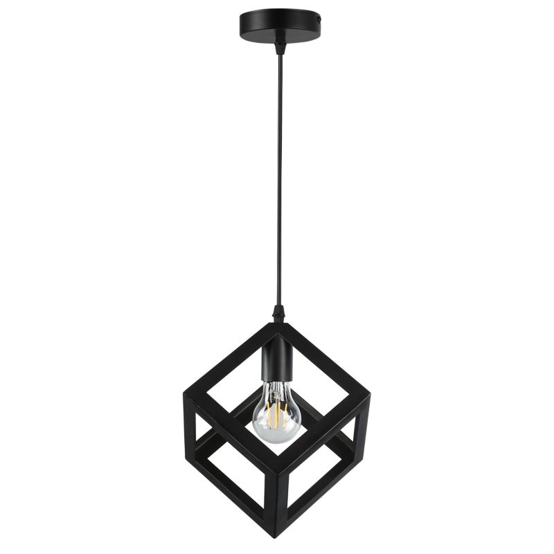 Lampa wisząca E27 LED MasterLED Cube oprawa sufitowa stylowa czarna 1 szt.