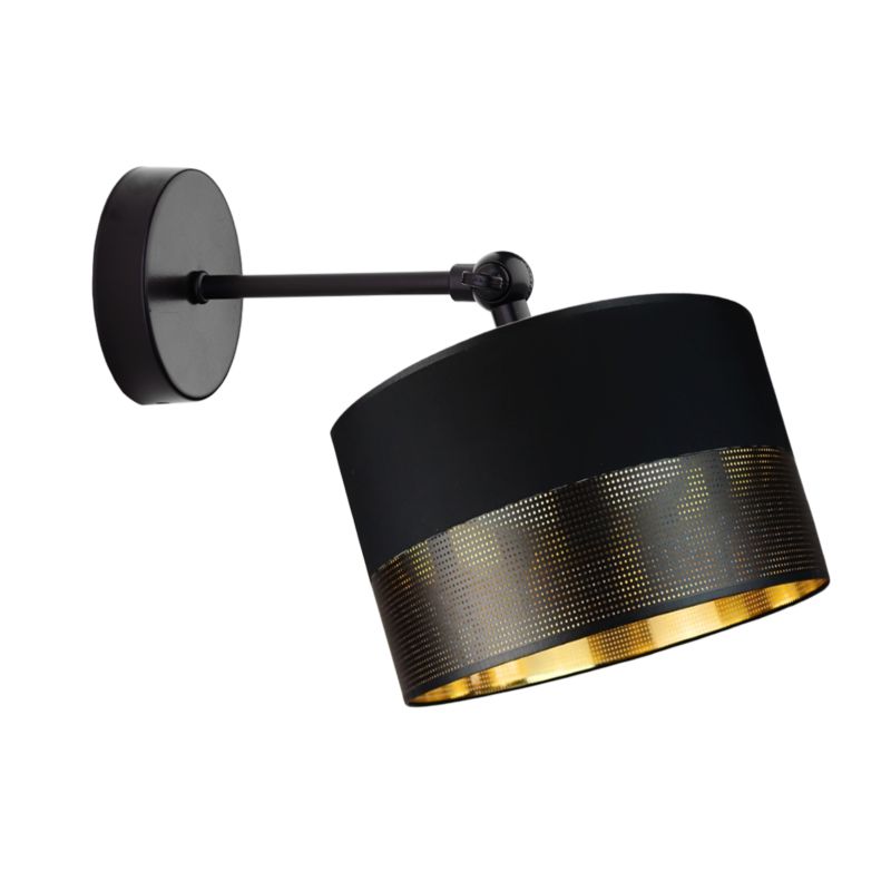 Kinkiet Volta Light Factory Loko Czarny/Czarny ze złotem Abażur 1xE27 1szt.