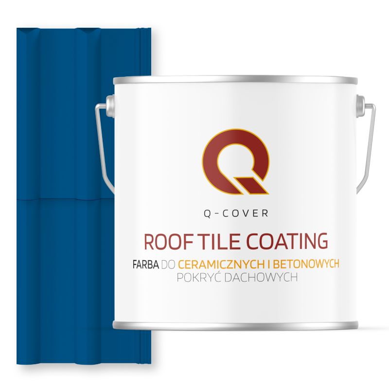 Farba do Dachów Ceramicznych i Betonowych Pokryć Dachowych Q-Cover Niebieski RAL5005 Półmat 5L