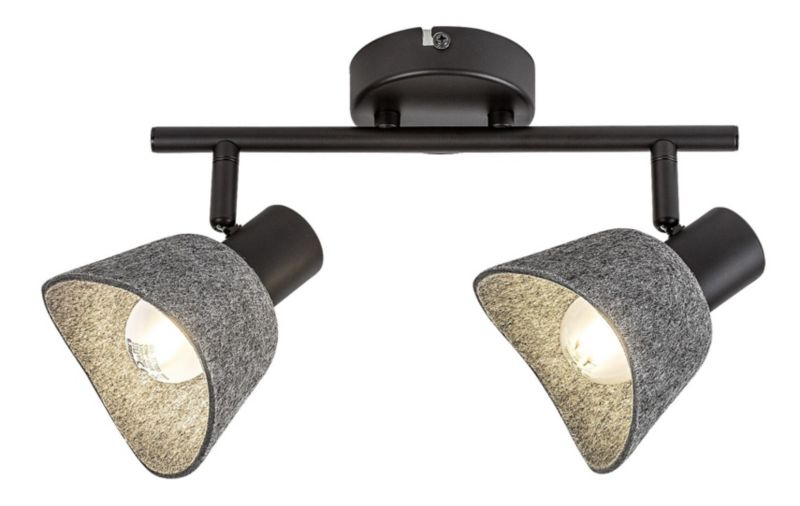 Lampa sufitowa wisząca Rabalux Farelia popielato-czarna wym: 21 x 28 x 11 cm 2xE14 x 1 szt.