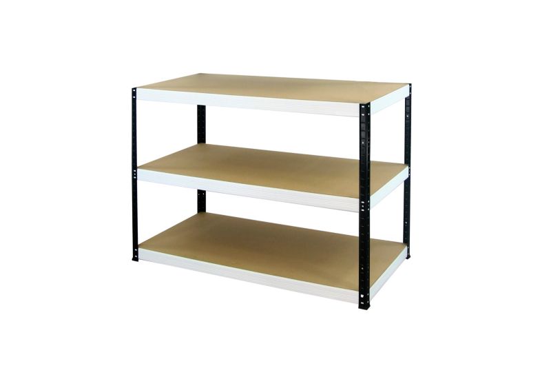 Regał magazynowy garażowy metalowy MODO24 czarno-biały helios 106x150x50cm 3 półki po 275 kg 1 szt.