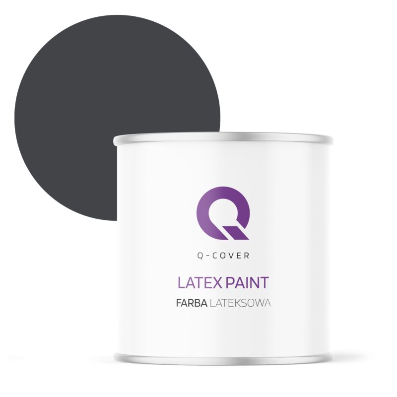Farba Lateksowa Do Ścian i Sufitów Q-Cover Czarny H0907 Głęboki Mat 2L