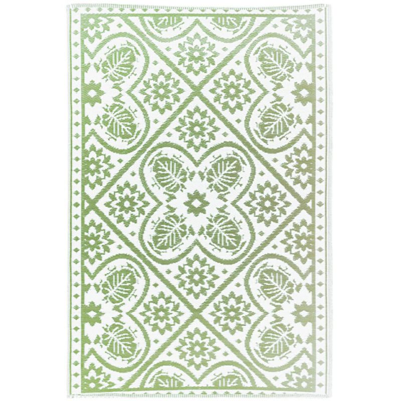 Dywan zewnętrzny geometryczny Esschert Design zielono biały 180x120 cm 1 szt.