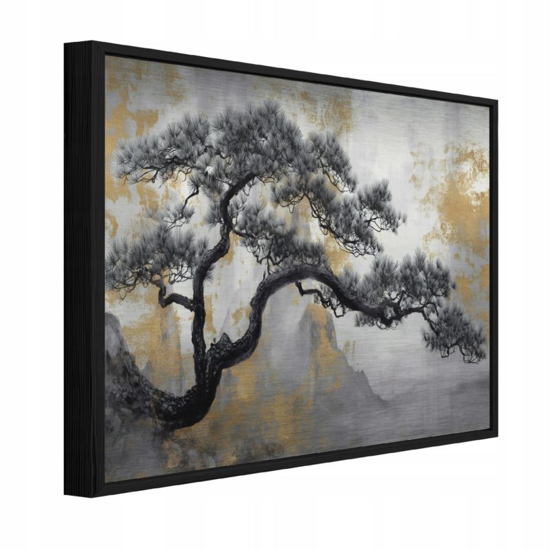 Obraz W Ramie WALLARENA Do Sypialni Salonu Na Metalu Drzewo Loft Abstrakcja Beżowy 150x100 cm ADS16220S6 1 szt.